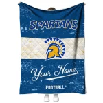 custom san jose state spartans hibiscus burst blue white quilt blanket best selling