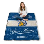 custom san jose state spartans hibiscus burst blue white quilt blanket best selling