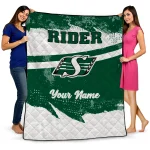 custom saskatchewan roughriders brushstroke layers green quilt blanket best selling