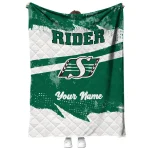 custom saskatchewan roughriders brushstroke layers green quilt blanket best selling