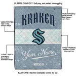 custom seattle kraken pinstripe lines blue white quilt blanket best selling