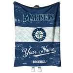 custom seattle mariners snoopy victory navy blue white quilt blanket best selling