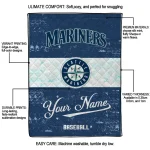 custom seattle mariners snoopy victory navy blue white quilt blanket best selling