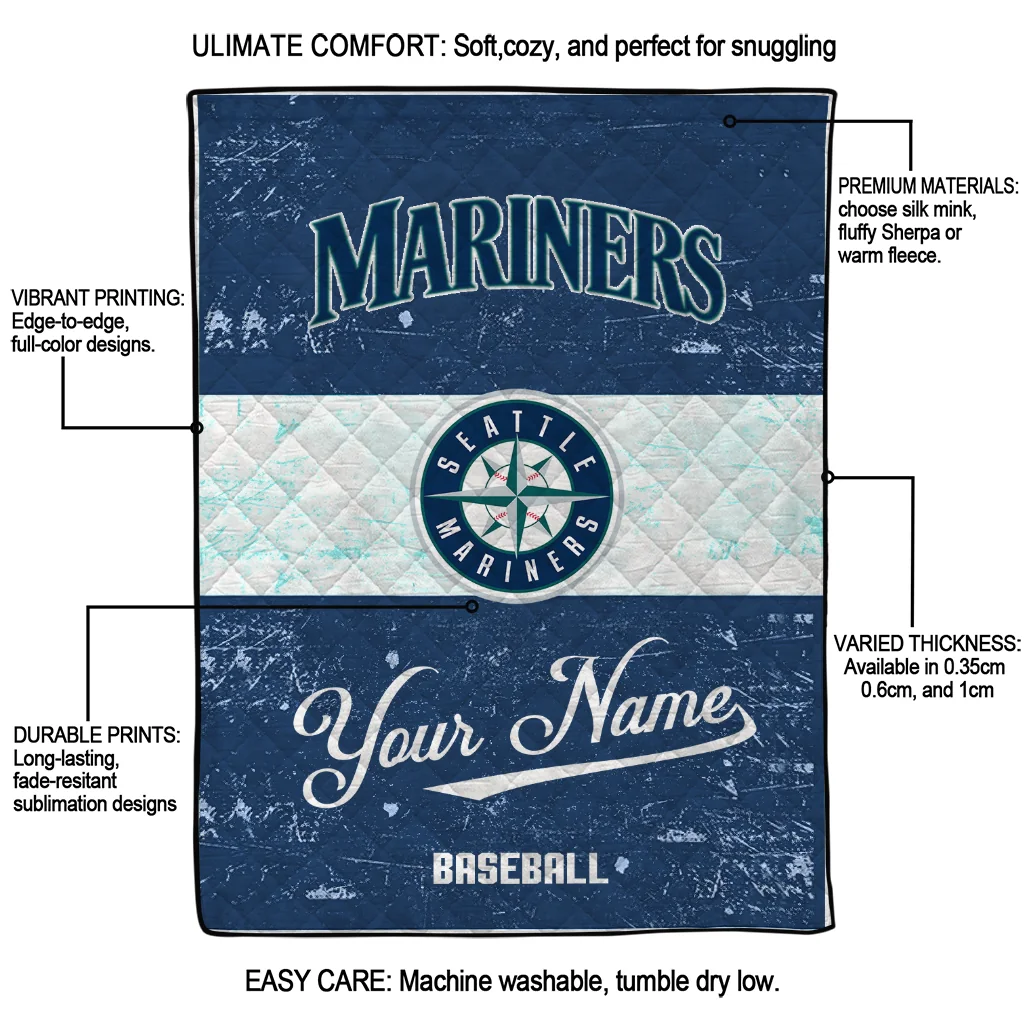 custom seattle mariners snoopy victory navy blue white quilt blanket latest model custom seattle mariners snoopy victory navy blue white quilt blanket latest model