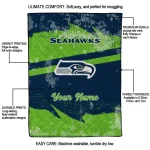 custom seattle seahawks brushstroke layers blue quilt blanket best selling
