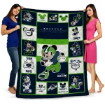 custom seattle seahawks mickey crimson blue white quilt blanket best selling