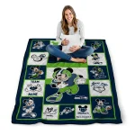 custom seattle seahawks mickey crimson blue white quilt blanket best selling
