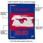 custom smu mustangs grunge patch blue white quilt blanket best selling