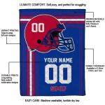 custom smu mustangs helmet theme blue quilt blanket best selling