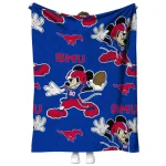 custom smu mustangs mickey football blue quilt blanket best selling