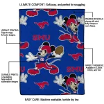 custom smu mustangs mickey football blue quilt blanket best selling