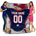 Custom South Alabama Jaguars Player Sketch Blue Gray Quilt Blanket 1 custom south alabama jaguars player sketch blue gray quilt blanket best selling