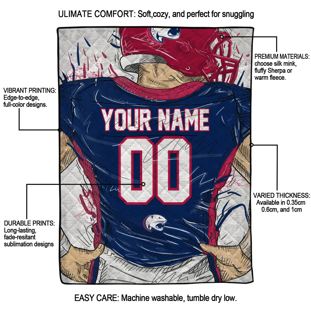 custom south alabama jaguars player sketch blue gray quilt blanket latest model custom south alabama jaguars player sketch blue gray quilt blanket latest model