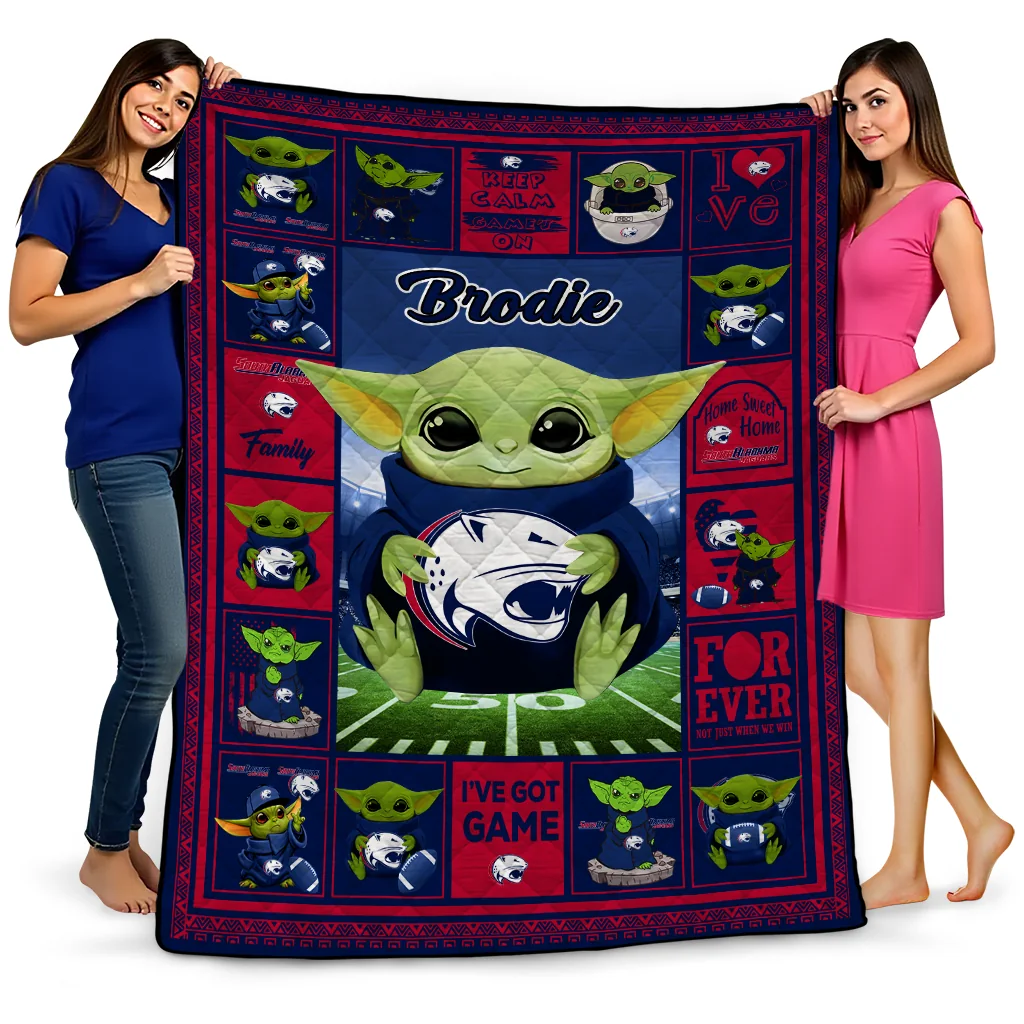 custom south alabama jaguars yody baby pattern blue quilt blanket best selling custom south alabama jaguars yody baby pattern blue quilt blanket best selling