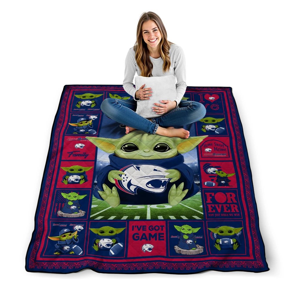custom south alabama jaguars yody baby pattern blue quilt blanket high quality custom south alabama jaguars yody baby pattern blue quilt blanket high quality