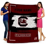 custom south carolina gamecocks grunge patch garnet white quilt blanket best selling