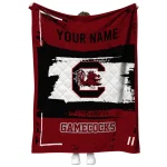 custom south carolina gamecocks grunge patch garnet white quilt blanket best selling