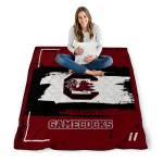 custom south carolina gamecocks grunge patch garnet white quilt blanket best selling