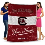 custom south carolina gamecocks hibiscus burst garnet white quilt blanket best selling