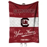 custom south carolina gamecocks hibiscus burst garnet white quilt blanket best selling