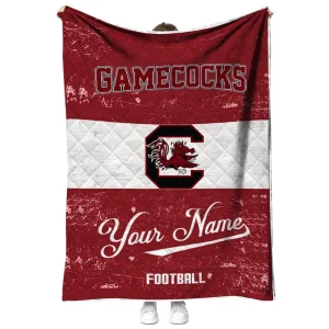 custom south carolina gamecocks hibiscus burst garnet white quilt blanket fashion forward