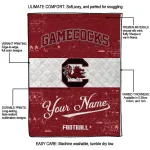 custom south carolina gamecocks hibiscus burst garnet white quilt blanket best selling