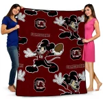 custom south carolina gamecocks mickey football garnet quilt blanket best selling