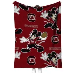custom south carolina gamecocks mickey football garnet quilt blanket best selling