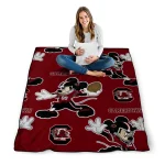 custom south carolina gamecocks mickey football garnet quilt blanket best selling