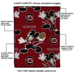 custom south carolina gamecocks mickey football garnet quilt blanket best selling