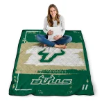 custom south florida bulls grunge patch green white quilt blanket best selling