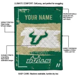 custom south florida bulls grunge patch green white quilt blanket best selling