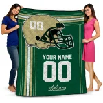 custom south florida bulls helmet theme green quilt blanket best selling