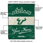 custom south florida bulls hibiscus burst green white quilt blanket best selling