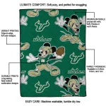 custom south florida bulls mickey football green quilt blanket best selling