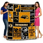 custom southern miss golden eagles helmet passion black quilt blanket best selling