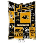 custom southern miss golden eagles helmet passion black quilt blanket best selling