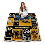 custom southern miss golden eagles helmet passion black quilt blanket best selling