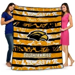 custom southern miss golden eagles layered florals black white quilt blanket best selling