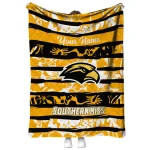 custom southern miss golden eagles layered florals black white quilt blanket best selling
