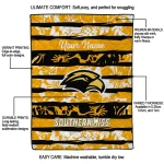 custom southern miss golden eagles layered florals black white quilt blanket best selling