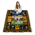 custom southern miss golden eagles snoopy coach black quilt blanket best selling