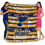 custom st louis blues layered florals blue white quilt blanket best selling