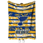 custom st louis blues layered florals blue white quilt blanket best selling