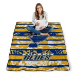 custom st louis blues layered florals blue white quilt blanket best selling
