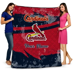 custom st louis cardinals brushstroke layers red quilt blanket best selling