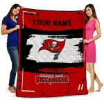 custom tampa bay buccaneers grunge patch red white quilt blanket best selling