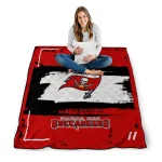 custom tampa bay buccaneers grunge patch red white quilt blanket best selling
