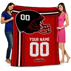 custom tampa bay buccaneers helmet theme red quilt blanket best selling