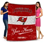 custom tampa bay buccaneers hibiscus burst red white quilt blanket best selling